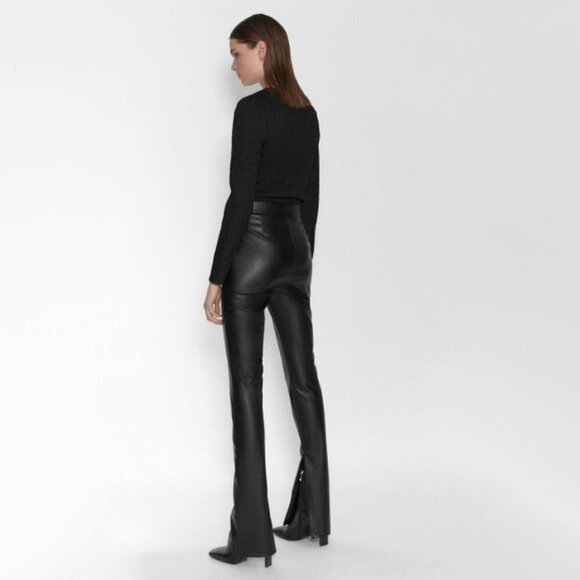 NWT Zara black structured textured square neck bodysuit, M - Picture 3 of 13